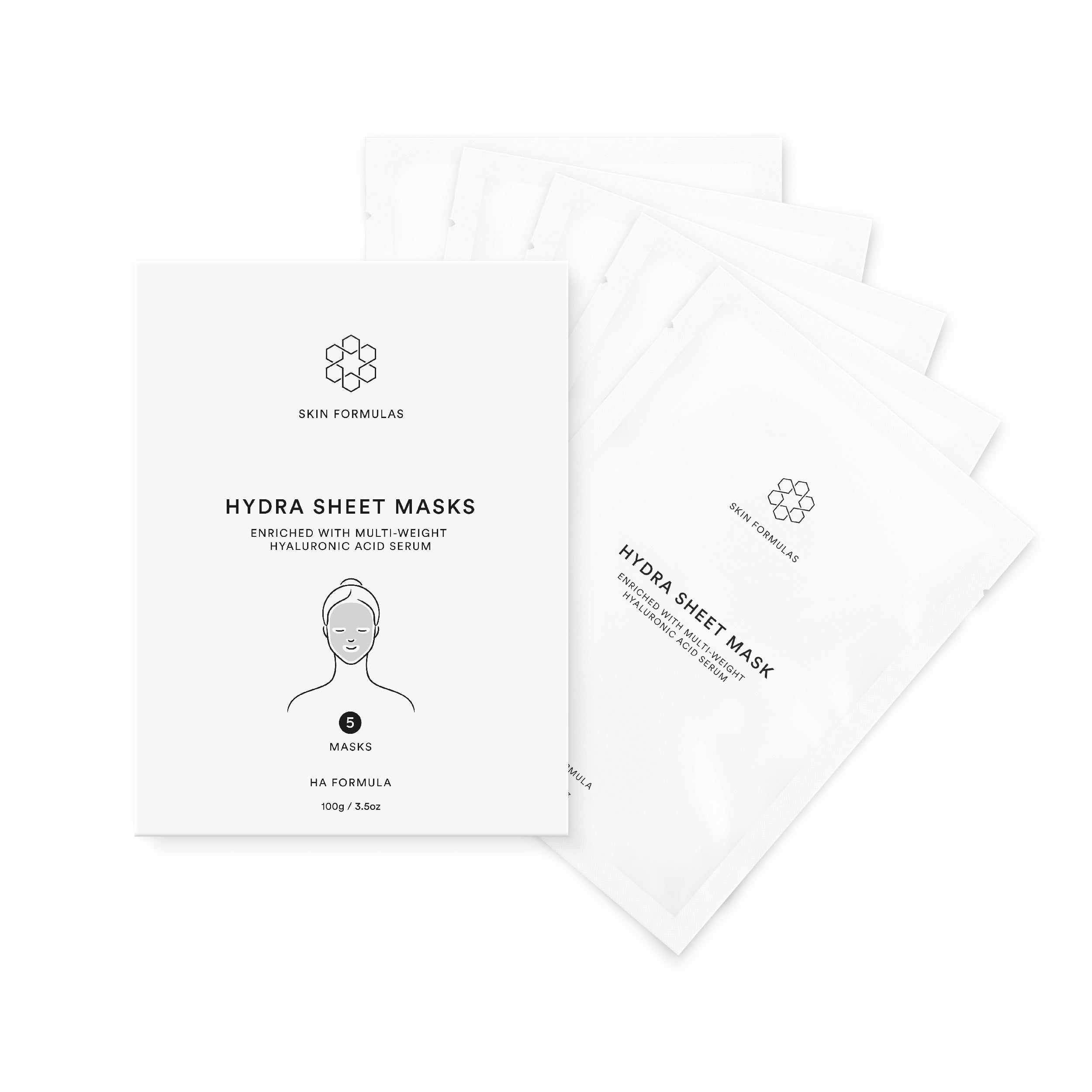 Hydra Sheet Masks - 5 Pack · Hyaluronic Acid